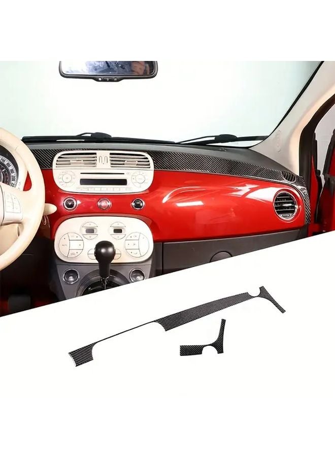 Carbon Fiber Dashboard Trim Decorative Stickers For FIAT 500 2011 2019 Easy Adhesive Interior Upgrade - Image 1